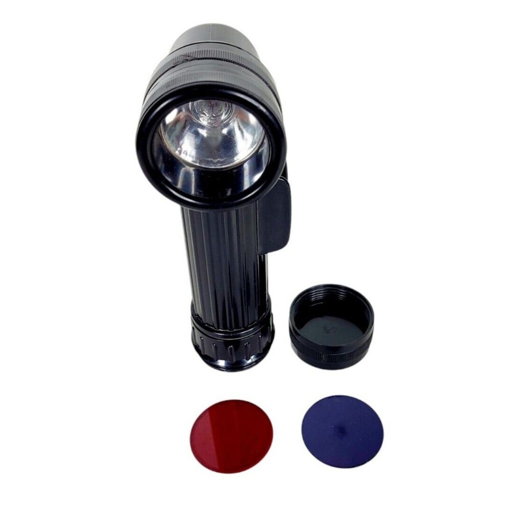 Vintage Vietnam US Militaria MX-991/U Three Lens Angled Flashlight Black